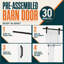 Porte intérieure standard à panneaux plats 6 panneaux 30 po x 80 po, style moderne, en bois massif apprêté blanc, avec ensemble de quincaillerie noire pour porte de grange-134533381