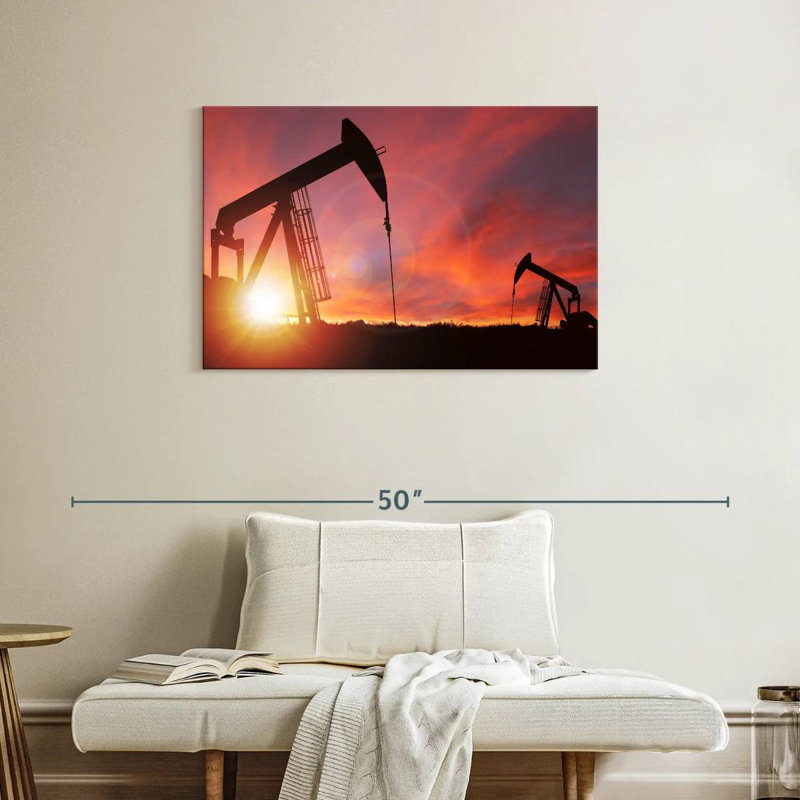 Lilie Pumpjacks Silhouette, 24" H x 36" W