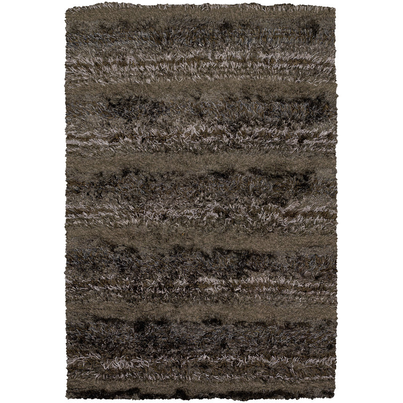 Hand Loomed Modern Area Rug in Brown/Tan/Taupe, Rectangle 7'9" x 10'6"