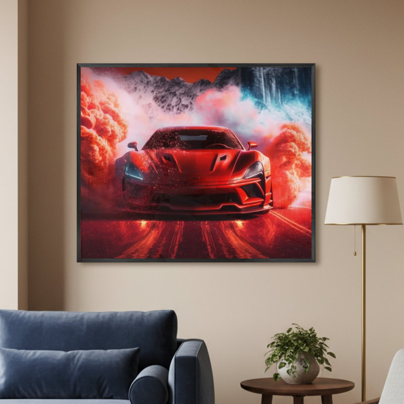 Single Picture Frame LED Illuminated Wall Art Wall Art on Glass / Aluminium, 50 cm H x 60 cm W