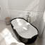 Hudson 71" x 35.4" Freestanding Soaking Bathtub Solid Surface Bathroom Tub with Black Bath