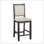 Ensemble de 2 chaises élégantes en bois à hauteur de comptoir, en tissu texturé beige, pour les espaces de salle à manger et de salon modernes-1069863093