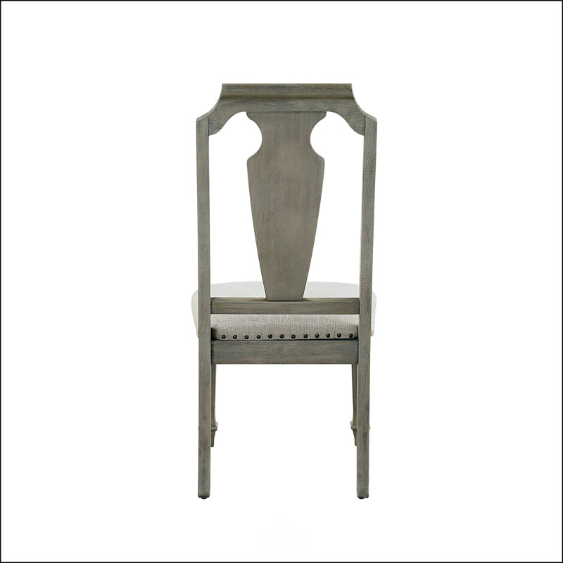 Chaise d'appoint en lin beige et chêne vieilli
