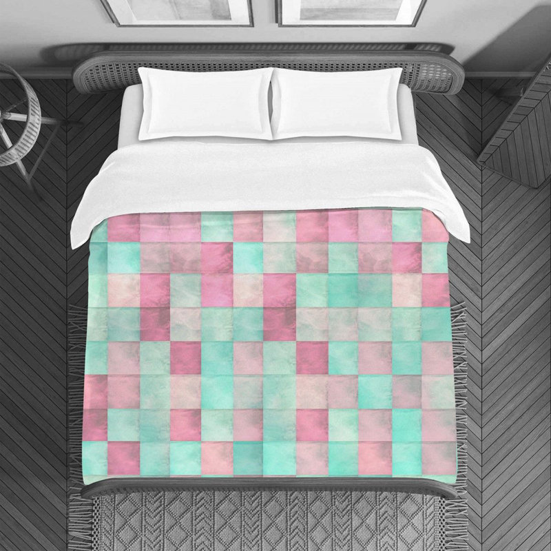 Checkered Polyester Checkered Duvet Cover, Twin Duvet Cover