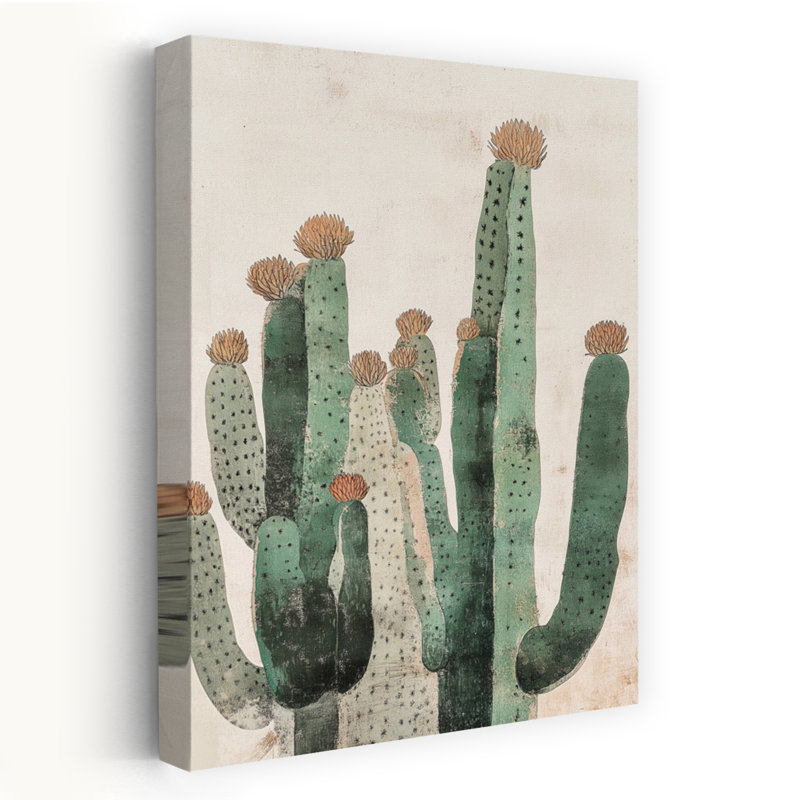 Cactus - grappe de cactus abstraits contemporains de style rustique, H 36 po x l 24 po