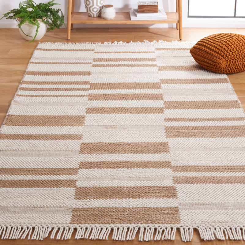 Tapis ivoire / brun clair Charvik, Rectangulaire 3 pi x 5 pi