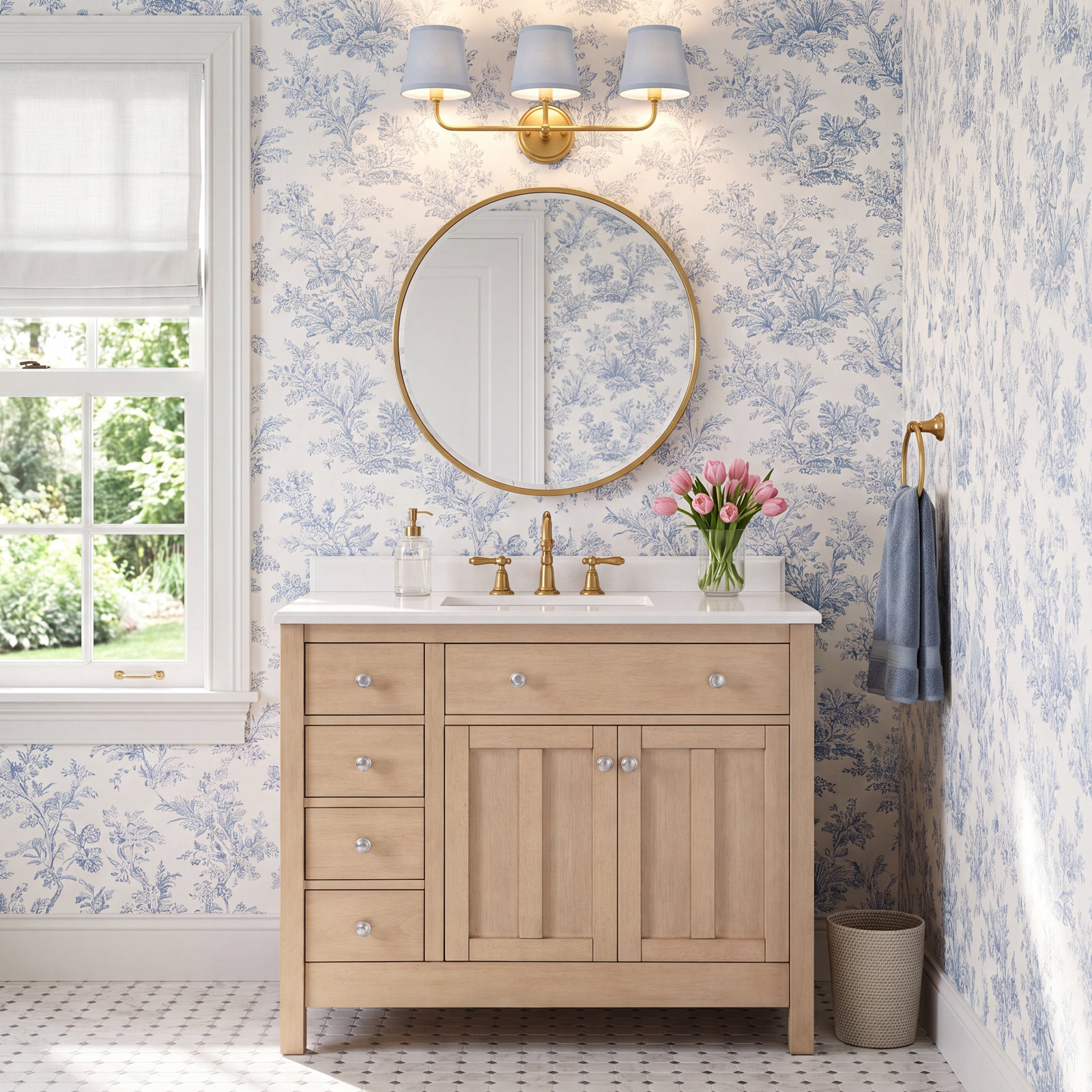 Newcastle 42" Single Bathroom Vanity,  Sahara Birch