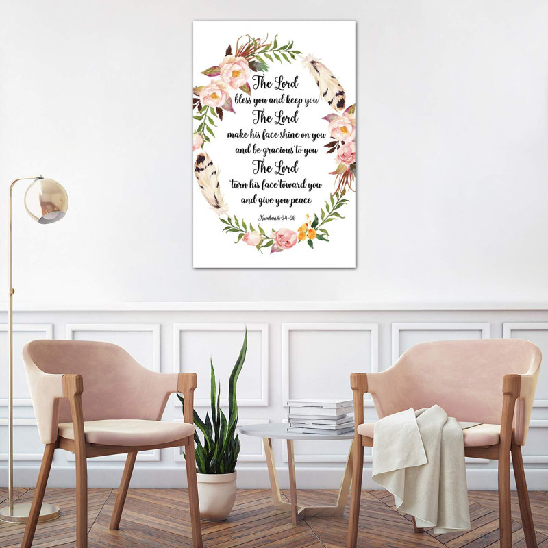 The Lord Bless You And Keep You by Eden Printables - Wrapped Canvas Painting, 101.6 cm H x 66.04 cm W x 3.175 cm D