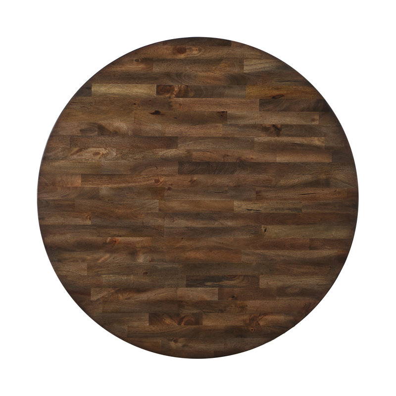 Maedean Drop Leaf Mango Solid Wood Pedestal Dining Table