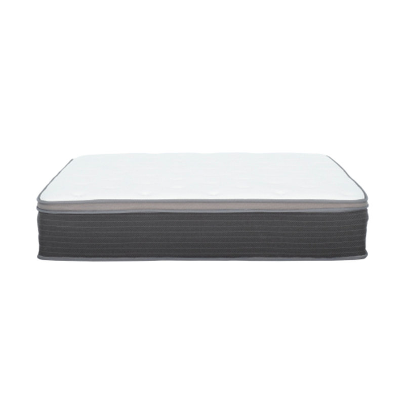 12" Twin Size Plush Euro Top Gel Memory Foam Hybrid Mattress - White/Gray, Boxed for Delightful Sleep