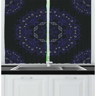 Geometric Pointed Kitchen Curtain