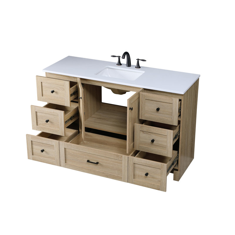 54 Inch Single Bathroom Vanity In Mango Wood