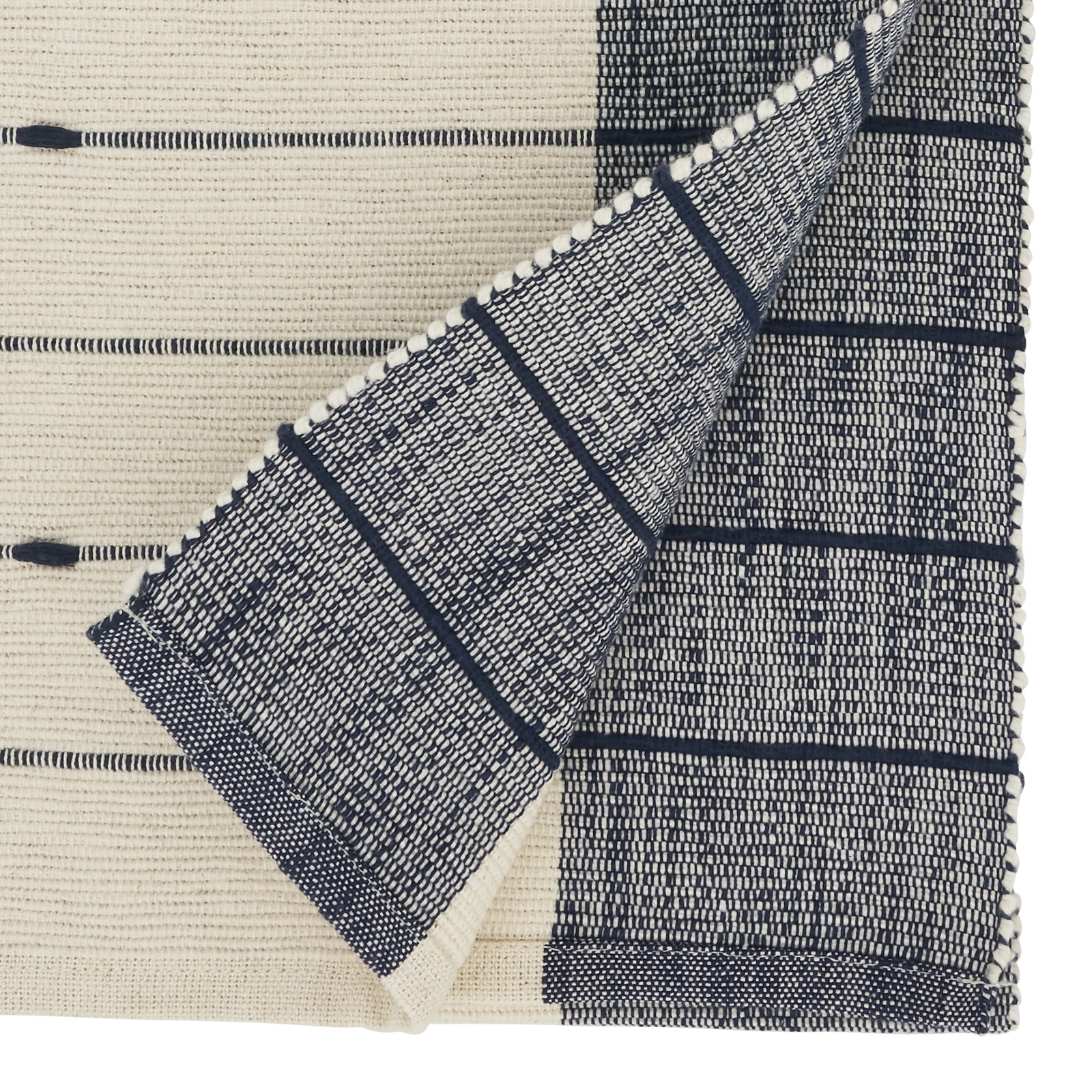 Almazan 72" Cotton Table Runner, Navy Blue