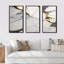«Abstract Geode Marble White and Gold I», reproduction sur toile 3 pièces-87918476-87918481