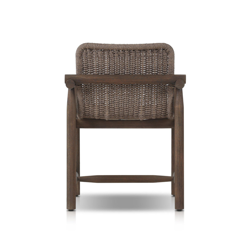Dume Outdoor Dining Armchair, Dark Gray/Dark Brown