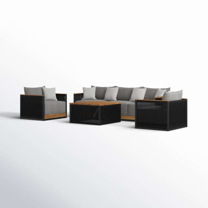 Bryshere 5 - Person Patio Conversation Sets with Cushions