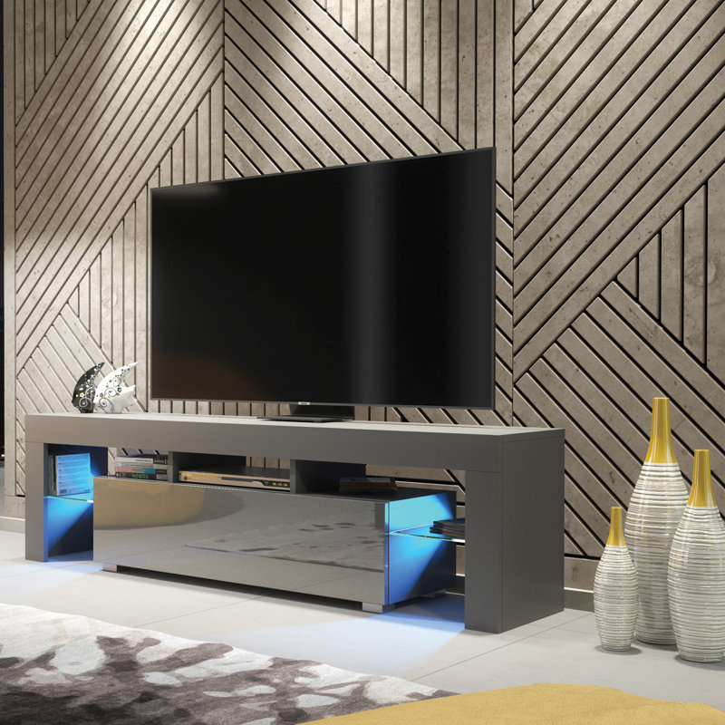 Asani TV Stand for TVs up to 48", White & Grey