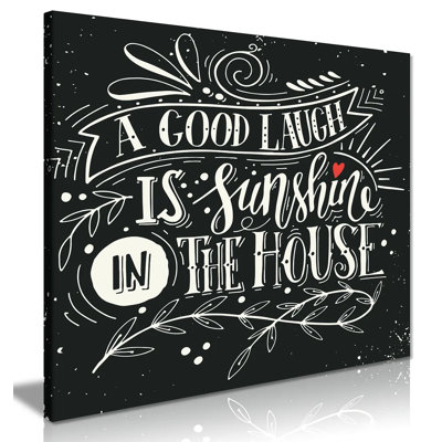Pictures For Living Room Laugh Is Sunshine Quote - Wrapped Canvas Print