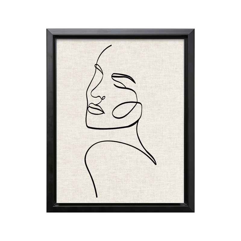 Contour de femme No2, Black Framed, Canvas, 11"H x 14"W