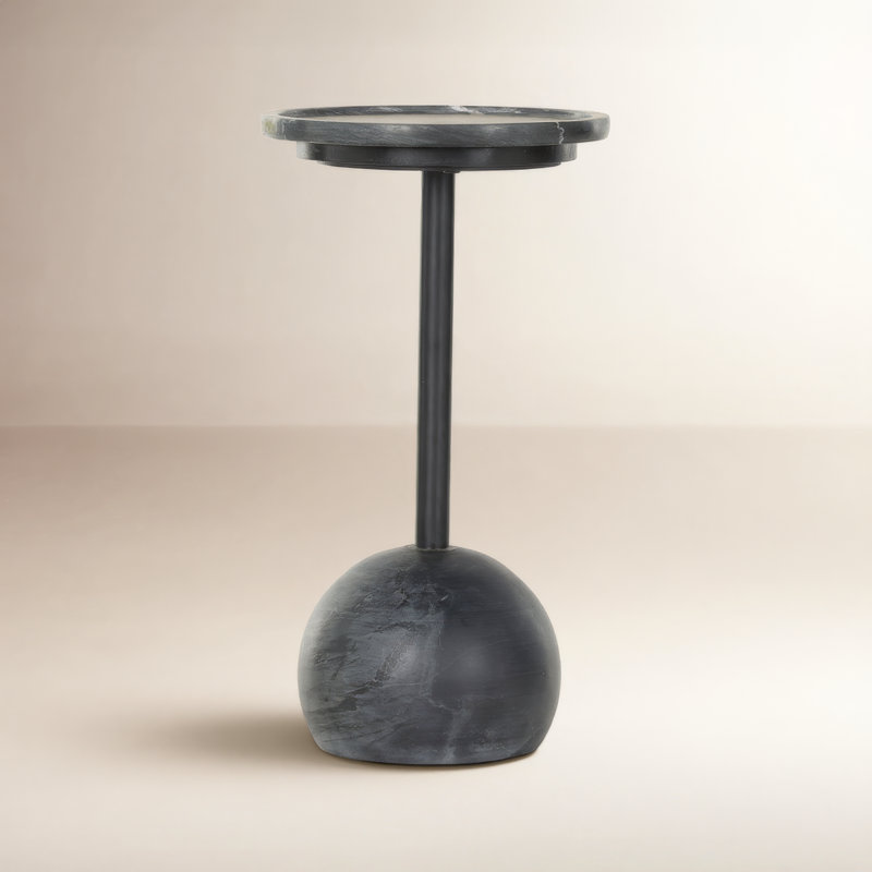 Viola Marble End Table, Black