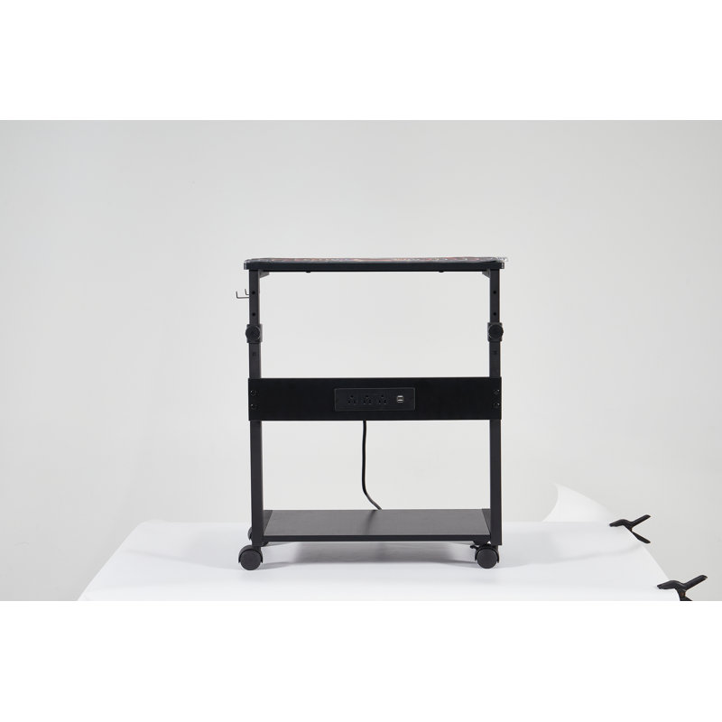 Tour d'ordinateur réglable en hauteur, support pour unité centrale de traitement à 2 niveaux, chariot pour ordinateur portable sous le bureau, ordinateur portable, bureau personnel, accessoires de jeu avec roulettes