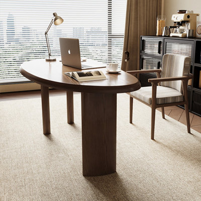Simple and modern study with a large solid wood board and mango desk