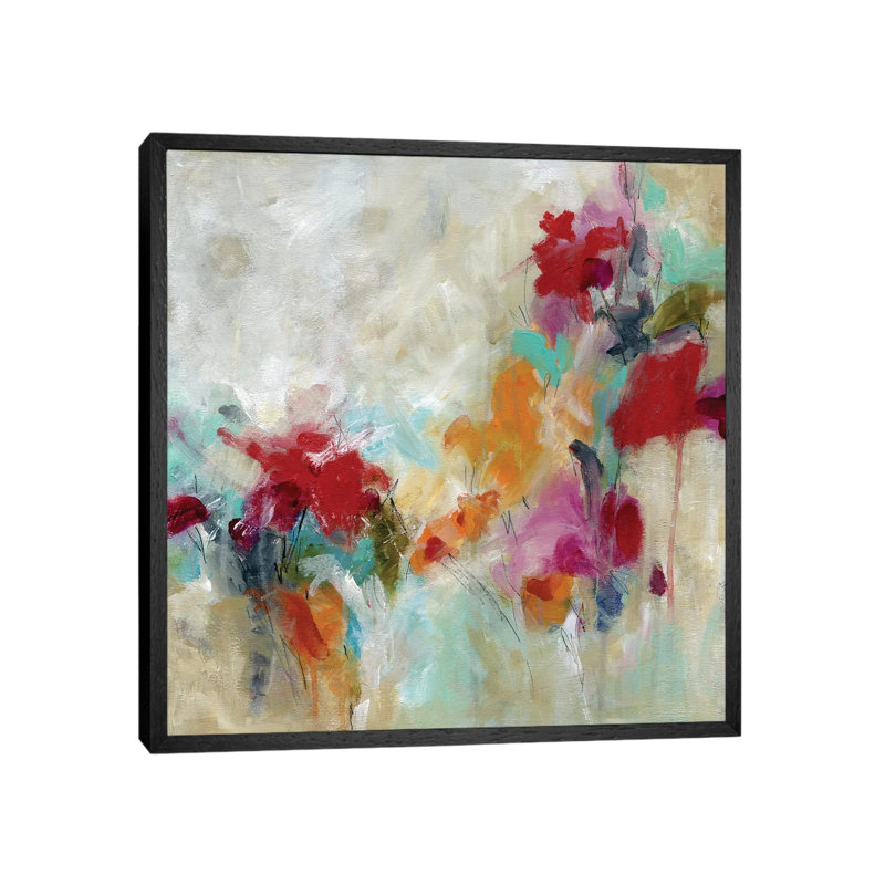 Spectrum Floral by Carol Robinson - Print on Canvas, Black Framed, 66.04 cm H x 66.04 cm W