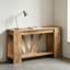 Console de style campagnard avec tablettes de rangement, table de canapé étroite pour le vestibule, le couloir ou derrière le canapé, conception à grain de bois rustique