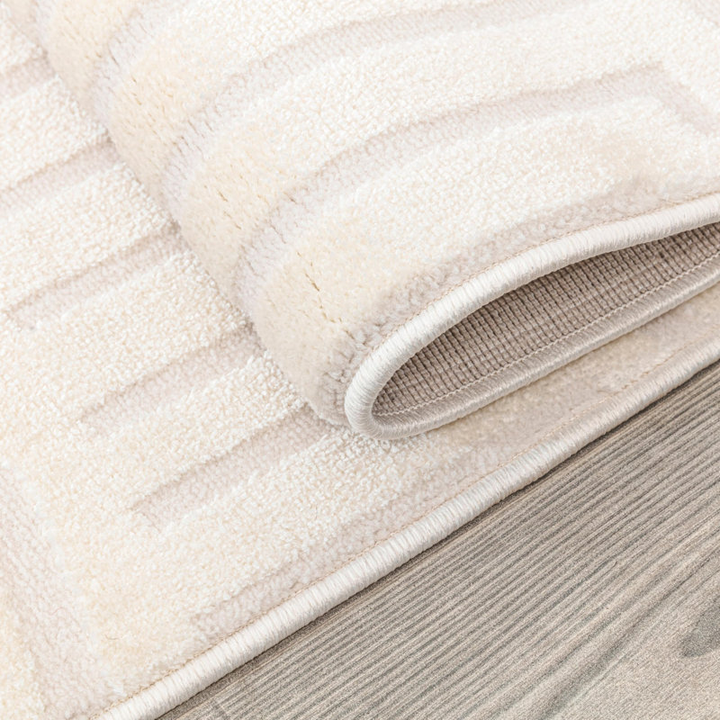  Tapis moderne 3 pi x 5 pi | Petit tapis contemporain pour la décoration intérieure | Beige crème