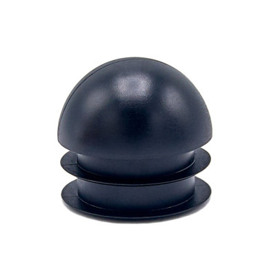 Outwater Plastic Round Dome End Cap For Tubing (8 Pcs.) | 1-1/2" Dia. Tube Plug/Chair Glide/Floor Protector/Tube Closure/Tube Hole Plug/Pipe Plug | Fits Multi Gauge Tubing | Black Color | Heavy Duty