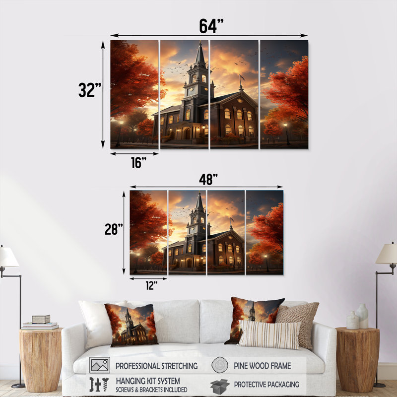 Ensemble de 4 pièces d'art mural, H 28 po x l 48 po