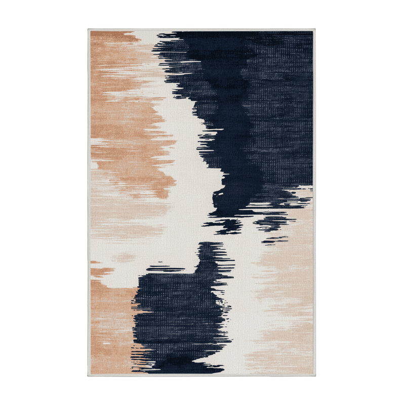 Tapis beige lavable à la machine, Rectangle 4pi x 6 pi
