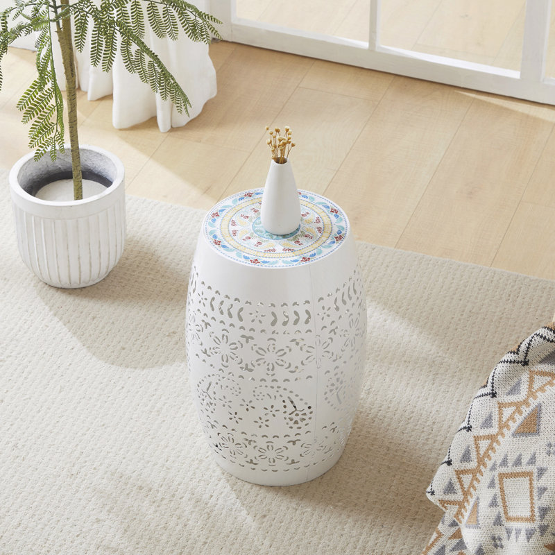 Table d'appoint extérieur, Blanc