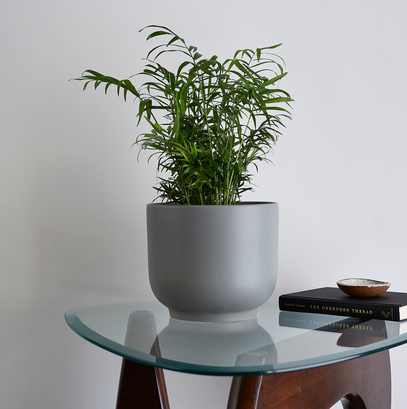 Handmade Ceramic Pot Planter, Gray, 7.75" H x 9" W x 9" D