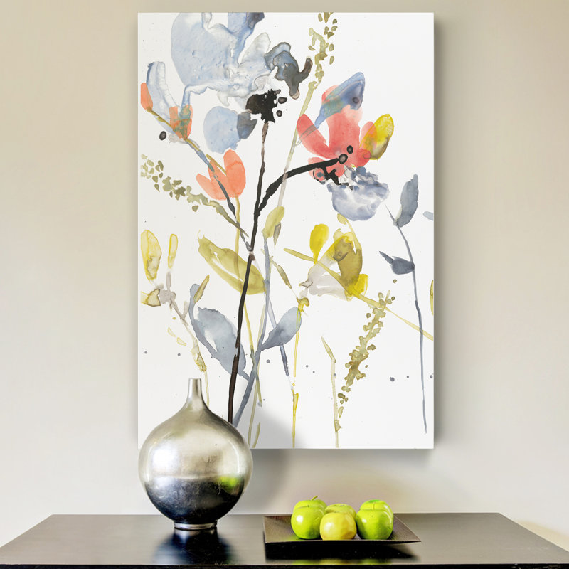 " Flower Overlay II ", 20" H x 16" W x 1" D, Wrapped Canvas