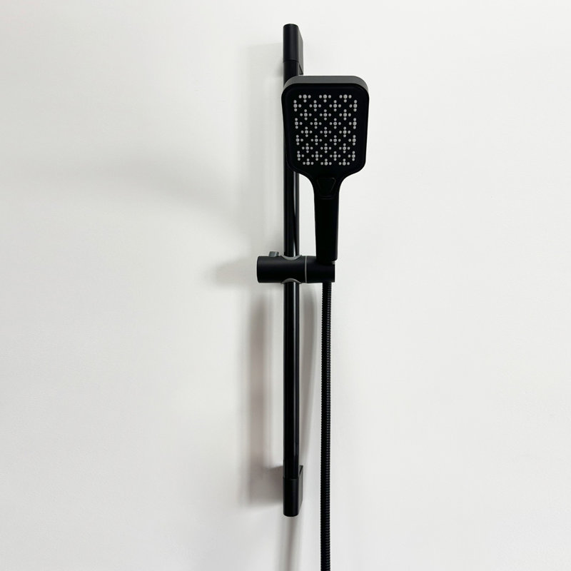 Douche à main avec barre coulissante, Noir mat