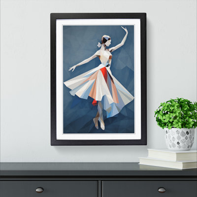 Ballet Dancer Geometric Art - Framed Print