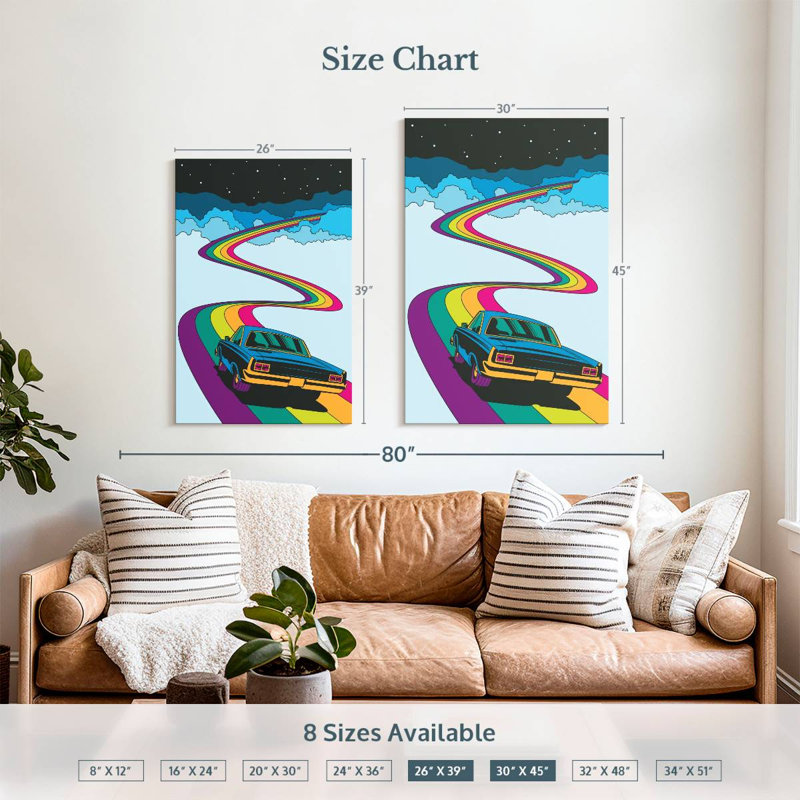 Mehar Rainbow Road Car, 39" H x 26" W