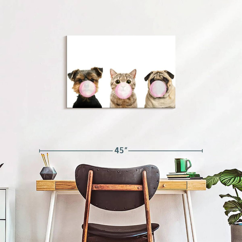 «Funny Animal», reproduction sur toile, H 20 po x l 30 po x P 1,25 po
