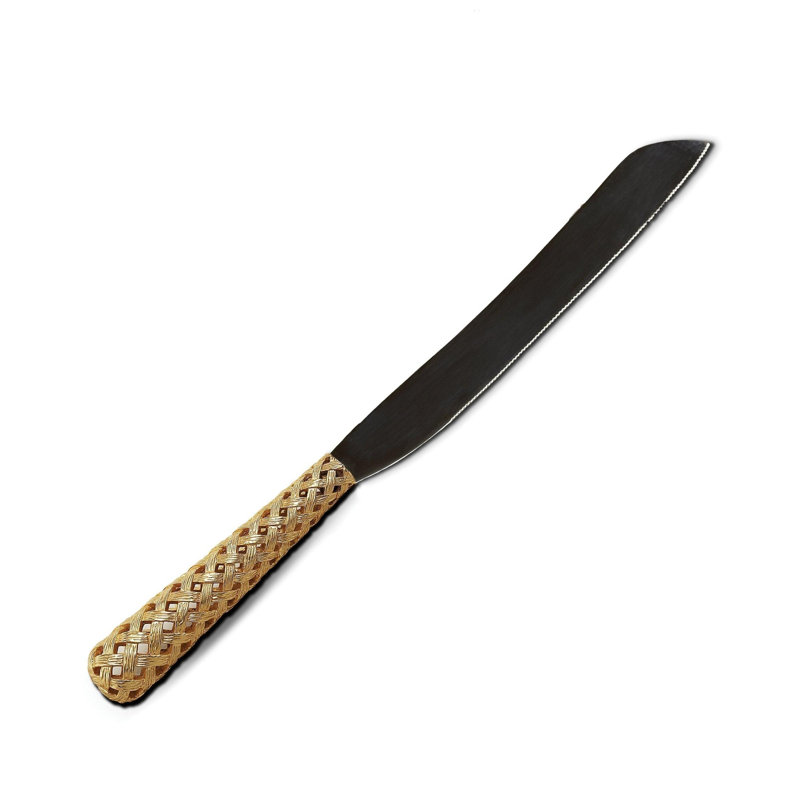 Gold Hollow Braid Cake Knife