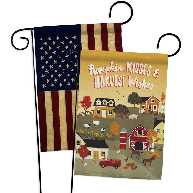 Drapeau de jardin en polyester 18,5 po x 13 po Harvest Village