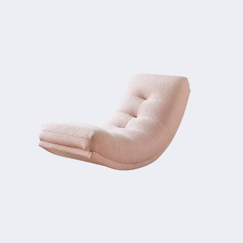 Chaise berçante en velours crème, Rose