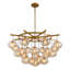 Lustre Adelene 47,2" à 21 lumières, intensité variable, style Sputnik, en verre bullé cognac.-258068790-258068793