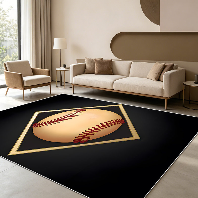 Tapis de baseball 1PC Vintage Sports Printed, Rectangle 3 pi 4 po x 5 pi 4 po
