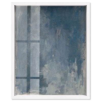 Blue Monolith Shadowbox Print Blue Abstract Art by Art Remedy