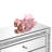 Amla 33" W Large Mirrored Glass Nightstand Crystal Bedroom Decor