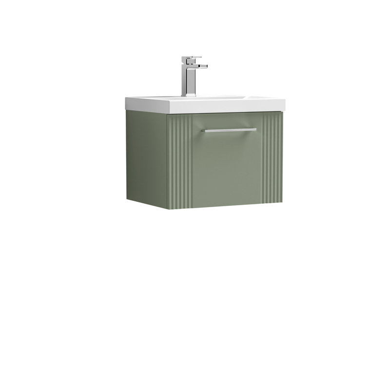 Deco 510mm Single Bathroom Vanity with Integrated Vitreous China Basin, Satin Anthracite