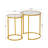 Ryett 2 End Tables with Metal Base Round Table with Tempered Glass Tabletop-2139202331