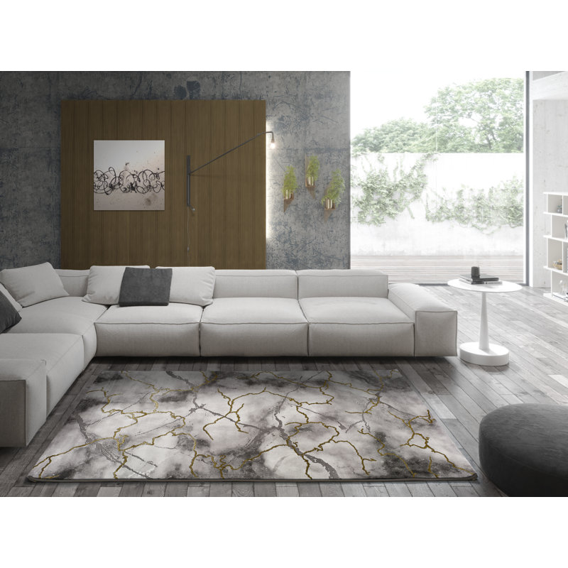 Lindiwe Machine Woven Grey Indoor Rug, Rectangle 140 x 200cm
