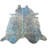Handmade Blue Metallic Acid Washed Cowhide Rug